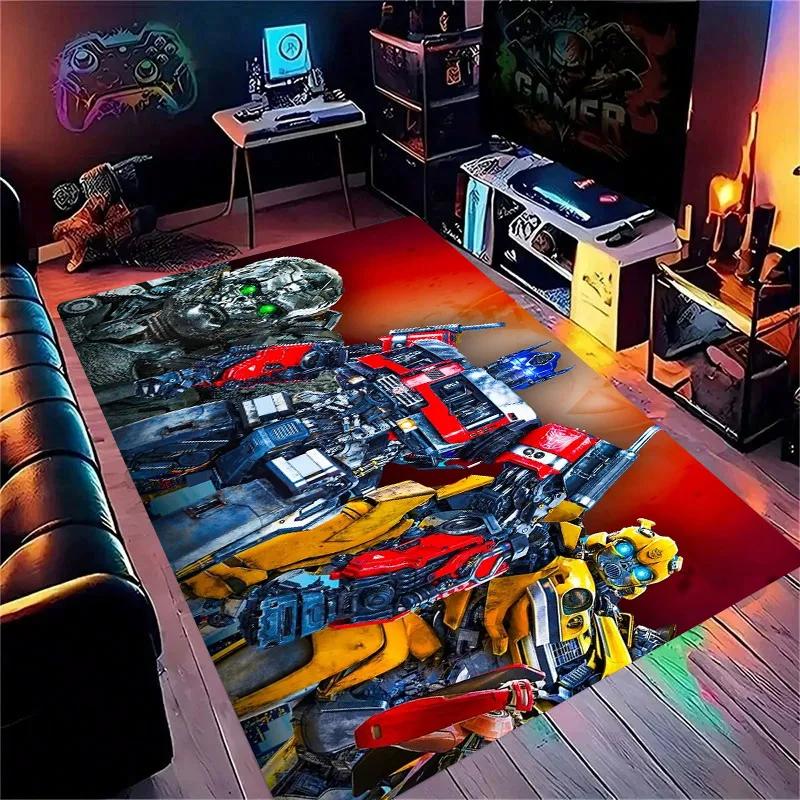 High-quality Cartoon T-Transformers Autobots 3D Bathroom Anti-Slip Mat Rugs for Home Kitchen Floor Decor Carpet