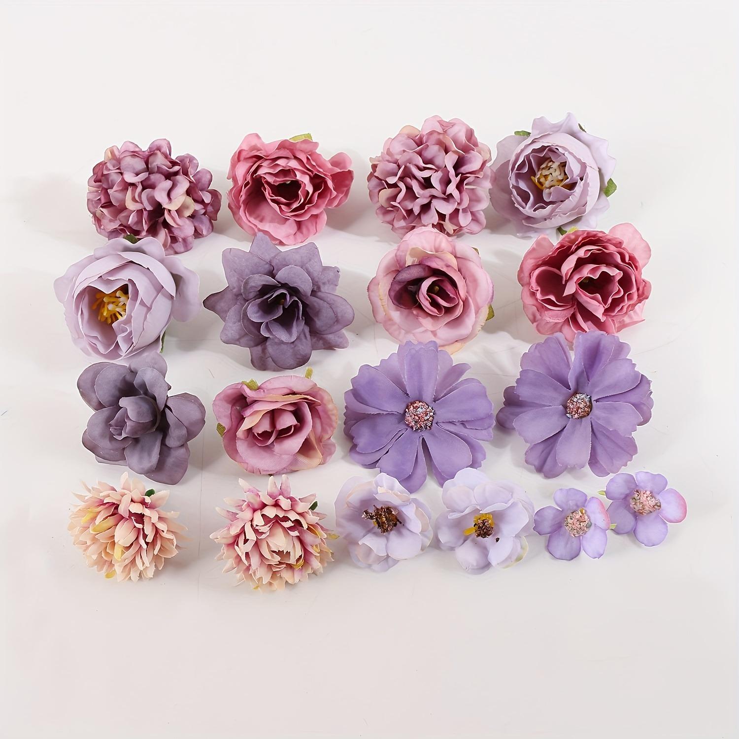 

Mixed Rose Artificial Flowers Silk Fake Flowers For Home Decor Wedding Marriage Decoration DIY Craft Garland Gifts Box Accessory фиолетовый
