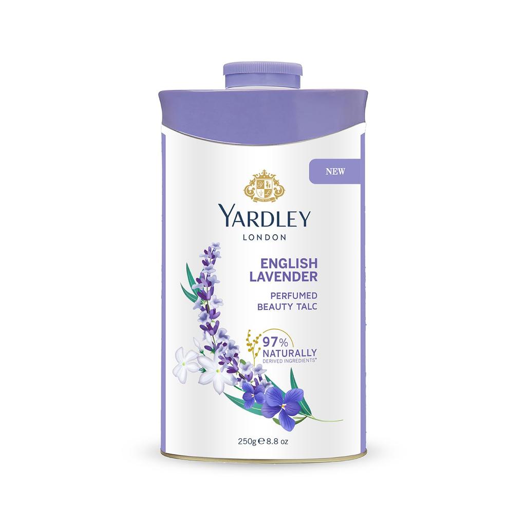 Yardley London English Lavender Perfumed Talc for Women 250g Silky Smooth Lasting Fresh Body Care