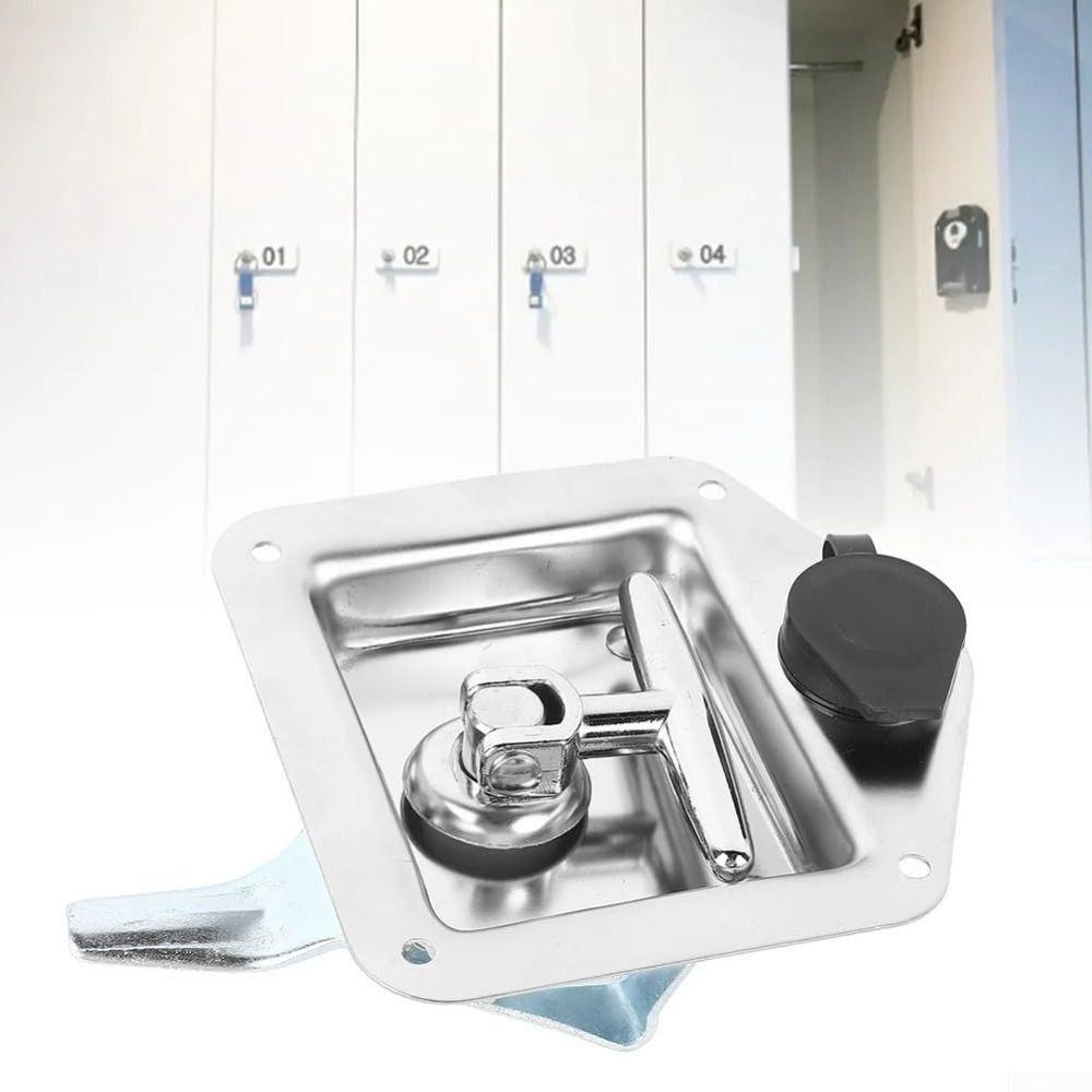 Compact Folding Lock Black Stainless Steel Lock User Convenience T-handle Lock Truck