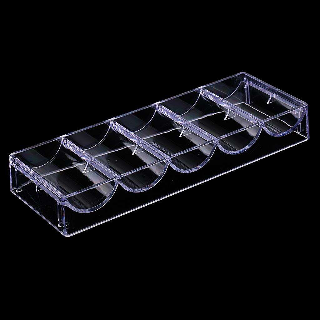 Portable 100 Chips Poker Chip Tray Container for Game