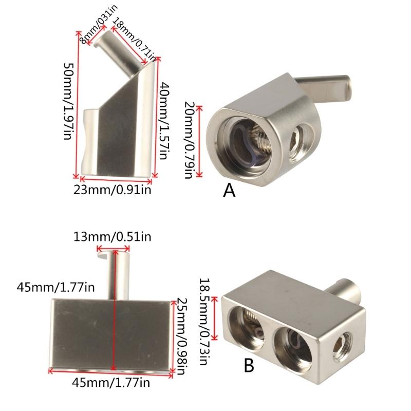 Double 1/0 AWG To 1/0 Offset Amp Inputs 0Gauge for Car Speaker Modification