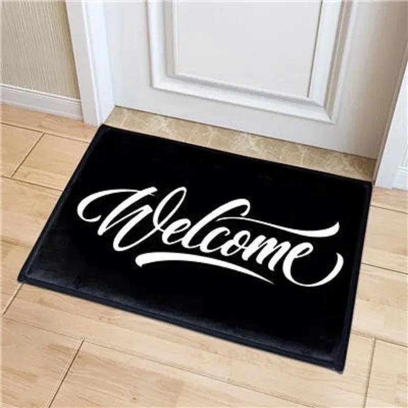 Funny Wine Quote Door Mat Multilingual Welcome Carpet Black White Red Typography Humor Text Art Home Decoration Rug Welcome Mat
