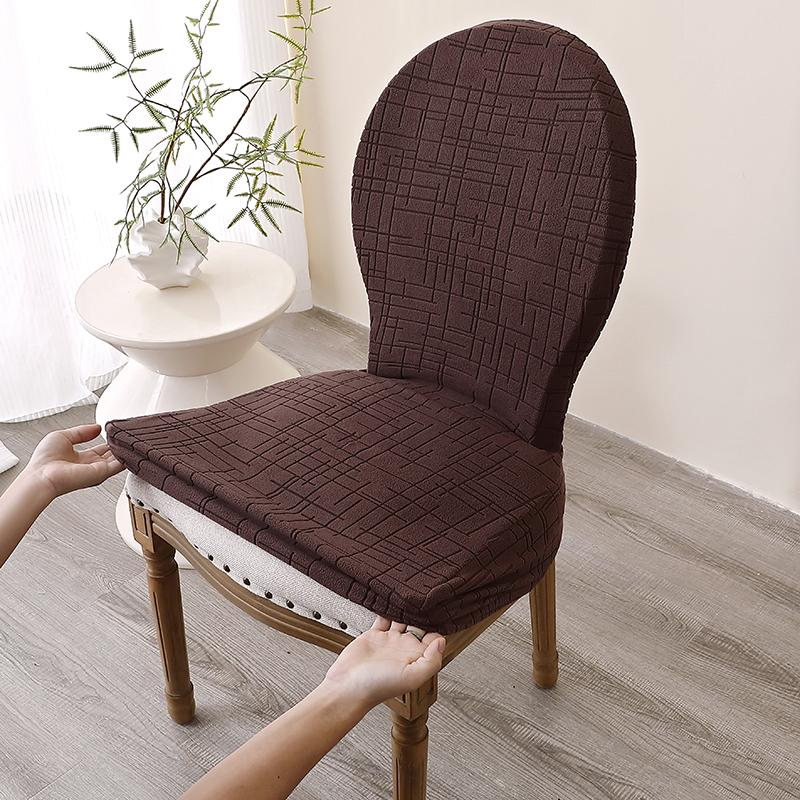 

Stripes Round Back Chair Covers Stretch French Chair Slipcover Kitchen Seat Protector Case for Dining Room Wedding Banquet 1piece Chair Cover