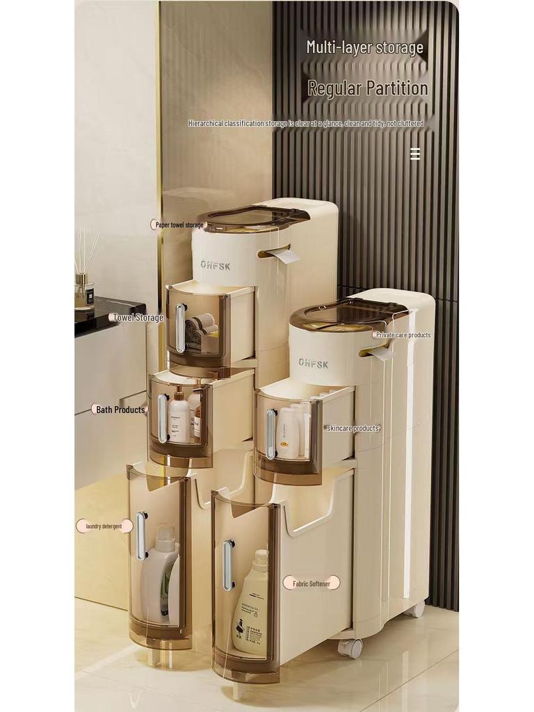 Slim Multi-Layer Bathroom & Kitchen Gap Storage Cabinet Drawer