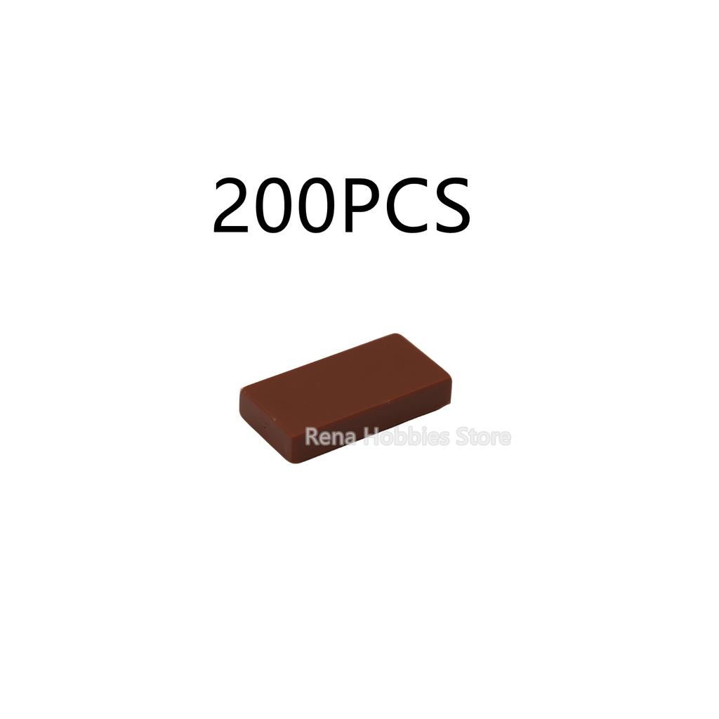 200PCS FLAT TILE 1X2 DIY MOC Building Block Toys For Children Boys Replaced Part Compatible With Tile 3069 Bricks