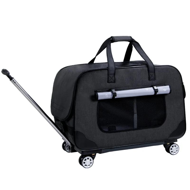 Hund Katze Kinderwagen Haustier Vierrad Faltbarer Trolley Koffer Katze Trolley Tasche Winddicht Verdeckte Hundetasche Haustier Kinderwagen
