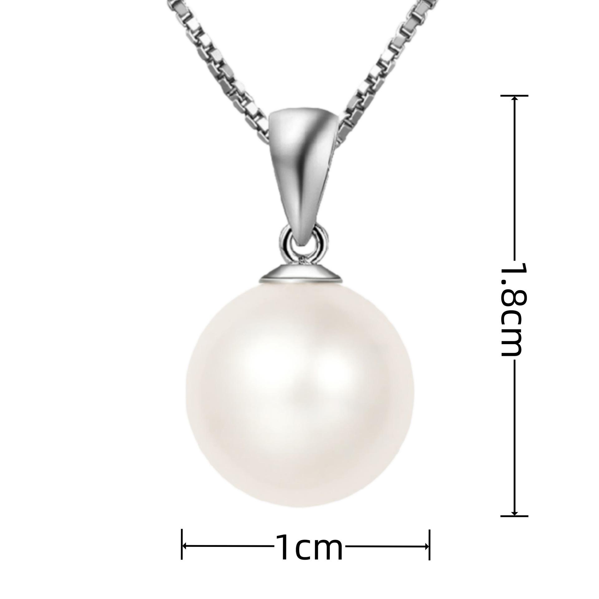 

Yalihua Simple Korean Pearl Pendant Necklace - White Shell Pearl Round Bead