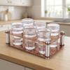 6 Holes Wine Glass Tray Stainless Steel Glass Cup Rack Durable Serving Display Tray  Kitchen