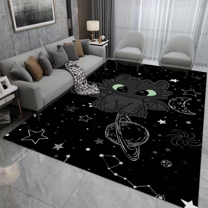 Disney Black S-titch Rugs Living Room Bedroom Dining Kitchen Office Bathroom Non-Slip Large Carpet Outdoor Rug Home Decor