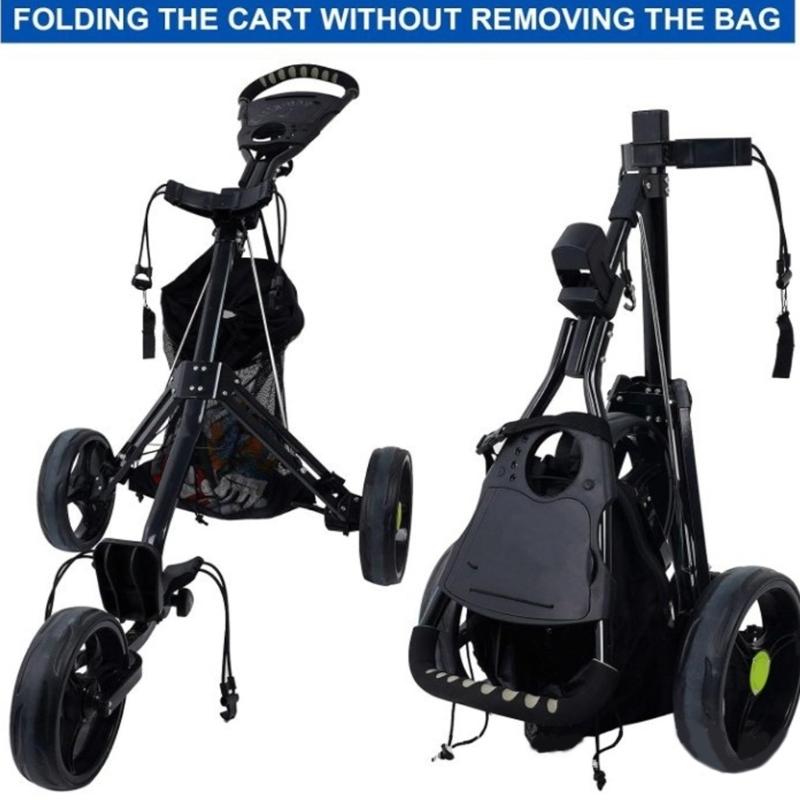 Convenient Golf Cart Organiser Bag Secure Buckles Breathable Mesh and Oxfords Fabric with Drawstring Closure