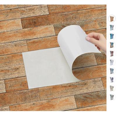 Papier peint auto-adhésif Grain de bois, décoration de la maison, autocollants de sol en PVC, vinyle écologique, pour chambre à coucher et cuisine
