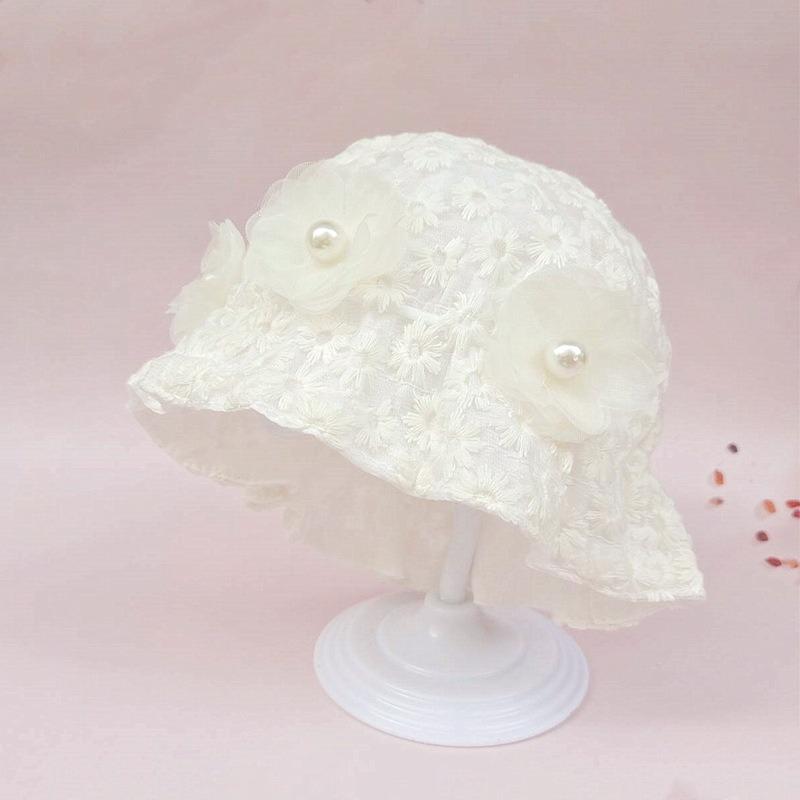 Amoi Baby Hat Princess Sweet Lace Flower Bucket Hat Baby Child Basin Hat Baby Girl Sunshade Sunscreen