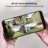 Telecamere di Sicurezza 5MP Esterno Wireless Kit 2 Camere, Sistema di Telecamere di Sicurezza Domestica ad Energia Solare con Pan & Tilt a 360° Tracciamento Automatico Visione Notturna a Colori 2K