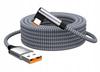 Steel Grey USB-A / USB-C Angle Cable 90° 8m (8 Meters) 6A
