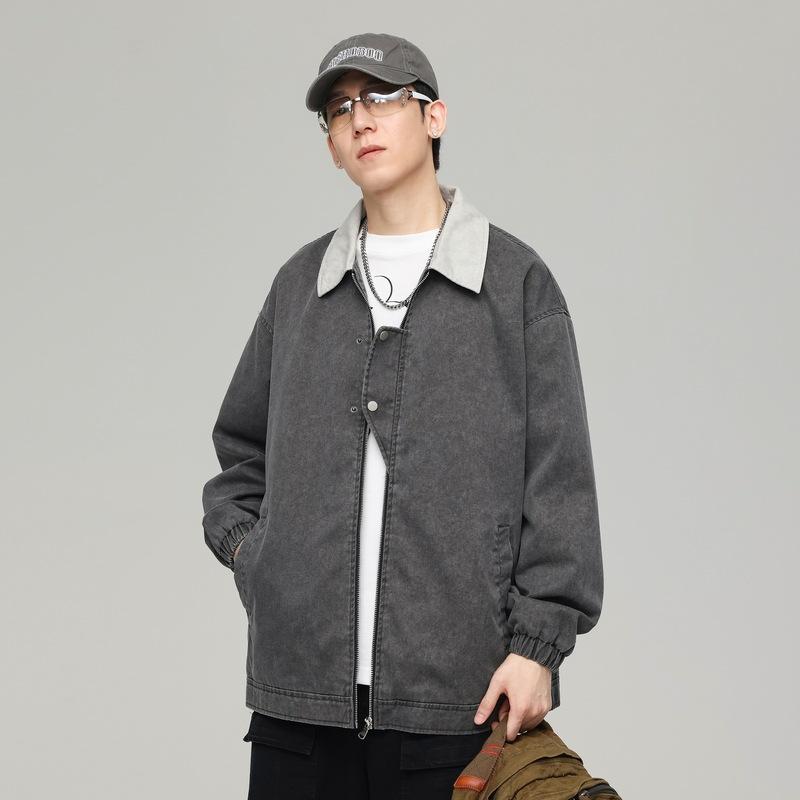 

Мужское модное пальто с лацканами, мужская осенняя свободная повседневная куртка с воротником контрастного цвета, американская ретро-модная куртка-пальто 3XL