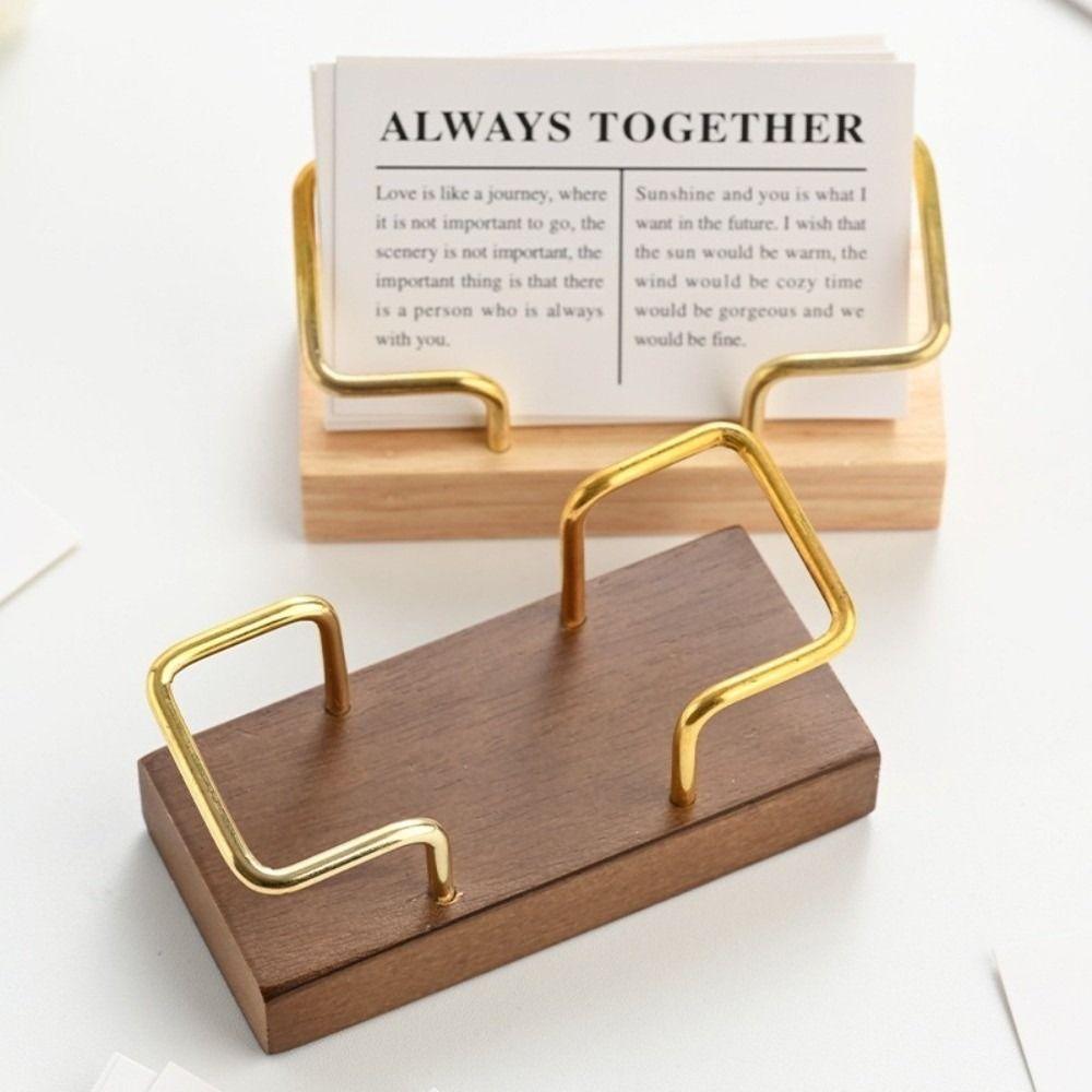 Multiple Styles Name Card Stand Wooden Desktop Card Holder Desk Card Display Rack  Hotel