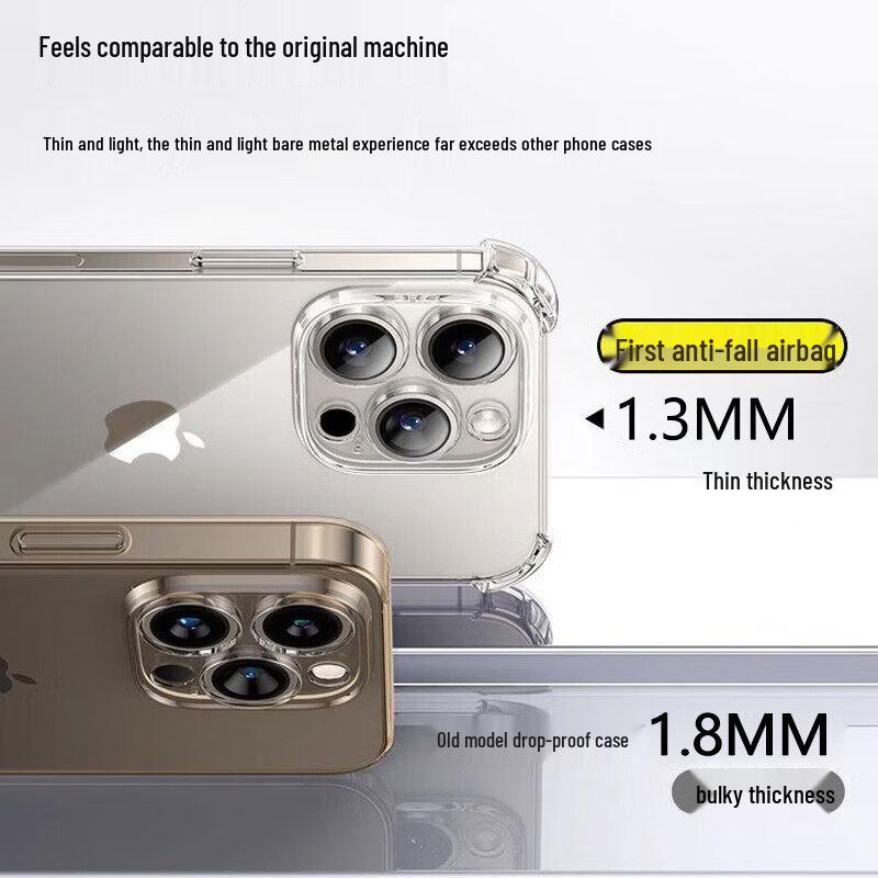 DIVI Airbag Anti-Drop Transparent Silicone Phone Case for iPhone