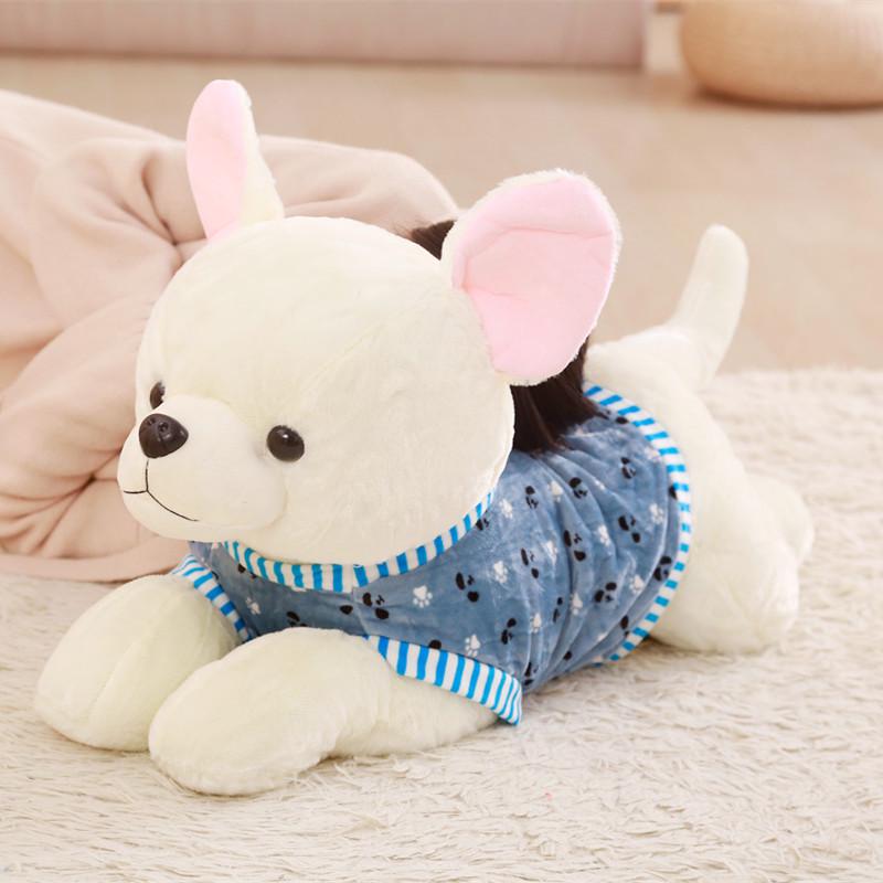 1ks 40cm Roztomilý ležící pejsek s oblečením vycpaným Soft Kawaii Kids Love Animal Plyšová hračka Krásný Teddy Dog