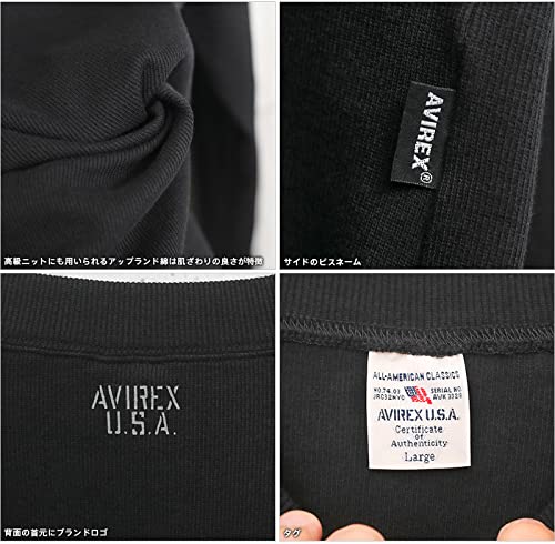 Avirex DAILY Langarm Locker geschnittenes T-Shirt, Herren Größe L, 009 SCHWARZ (6113494)