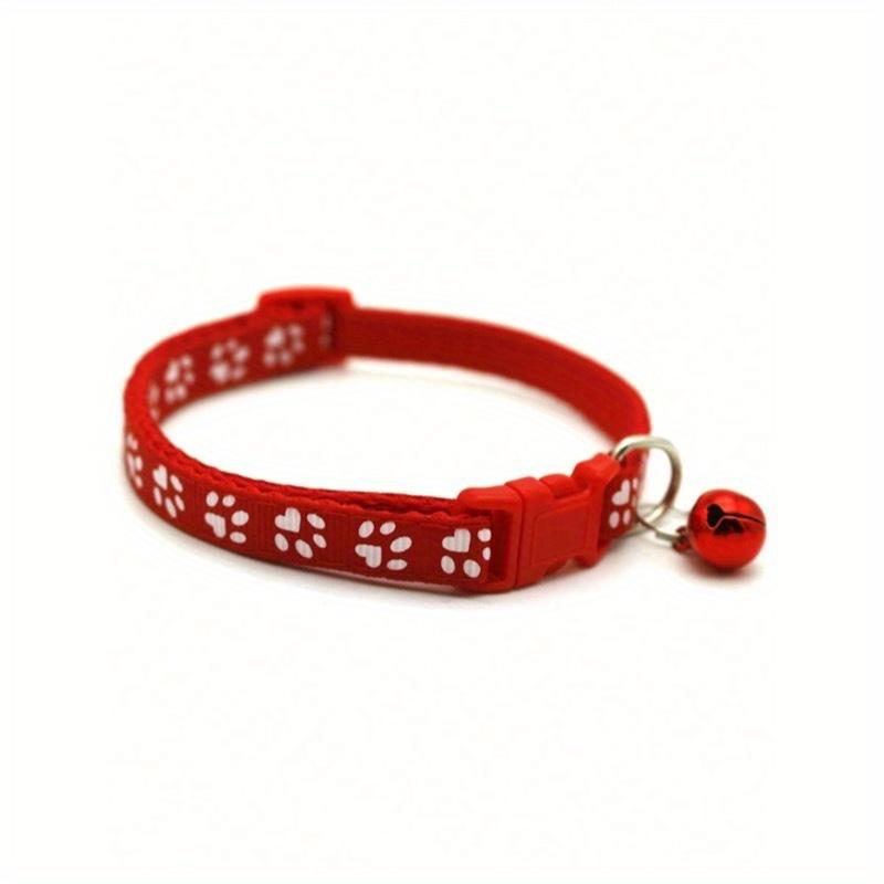 Colorful And Cute Bell Collars For Cats, Adjustable Safety Cat Collars With Bells, Cartoon And Fun Footprint Collars, Cat Supplies