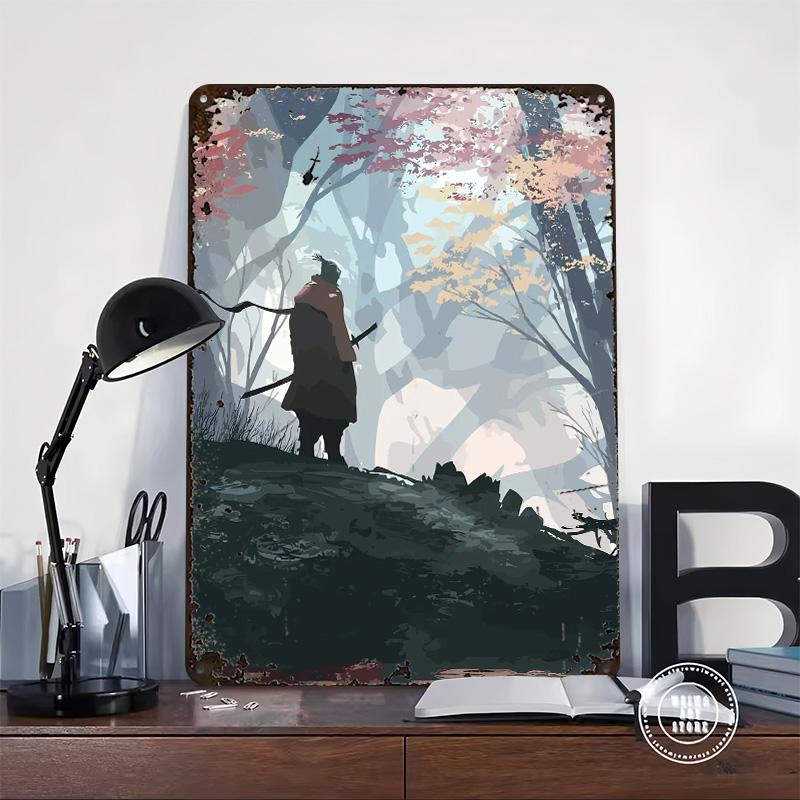 Ghost of Tsushima Metal Poster Customized Wall Art Retro Vintage Tinplate Signs for Man Cave Gaming Room Decoration Aesthetic