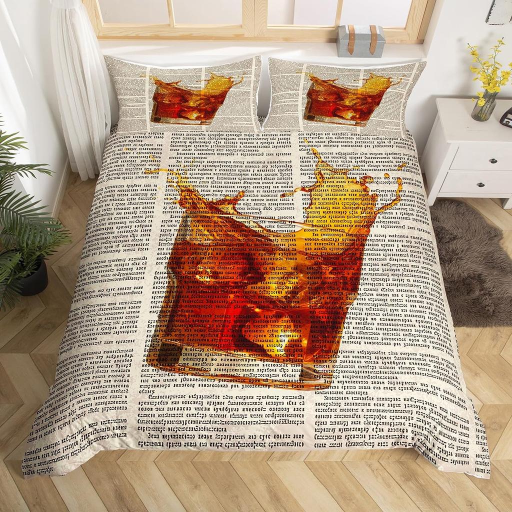Wine Glass Duvet Covers for Adults Queen Lightweight Down Quilt Covers Romantic Style Bedspread Cover Bedroom Decor No Comforter