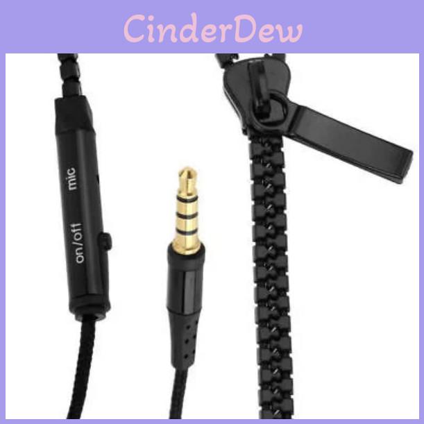 Fashion Zipper Headphones With Premium Sound And Stylish In-ear Design For Comfort