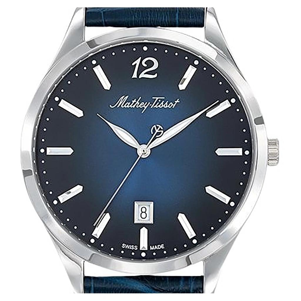 Mathey-Tissot Urban Leather Strap Blue Dial Quartz D411ABU Women's Watch
