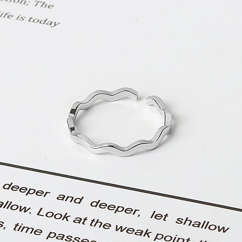 Fashion Personalized Index Finger Ring Niche Design Geometric Twist Open Ring Temperament Retro Couple Ring for Girlfriend Simple Geometric Ring