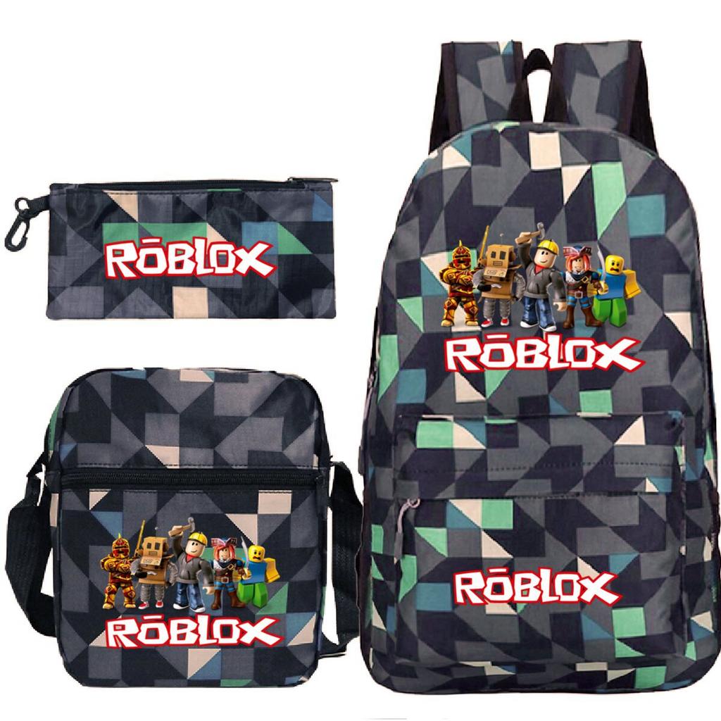 Primary And Secondary School Students Casual Schoolbag Three-Piece Cartoon Game Merchandise Printed Children'S Fashion Backpack