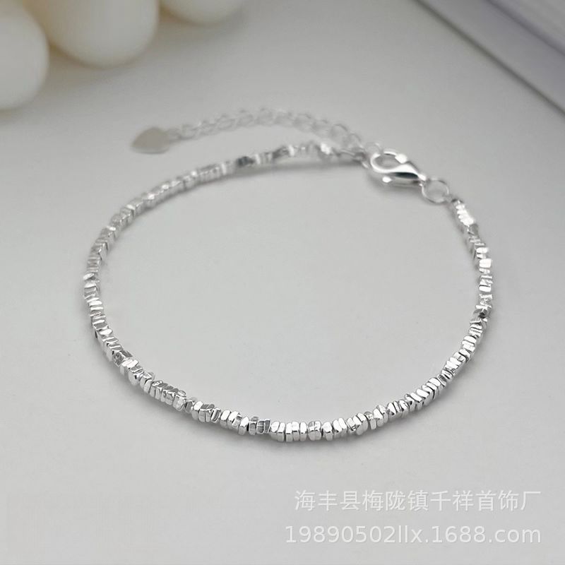 Bracelet en argent Sterling S925, Design de Niche, fait à la main, tranches cassées, Douyin, vente en direct, accessoires pour les mains