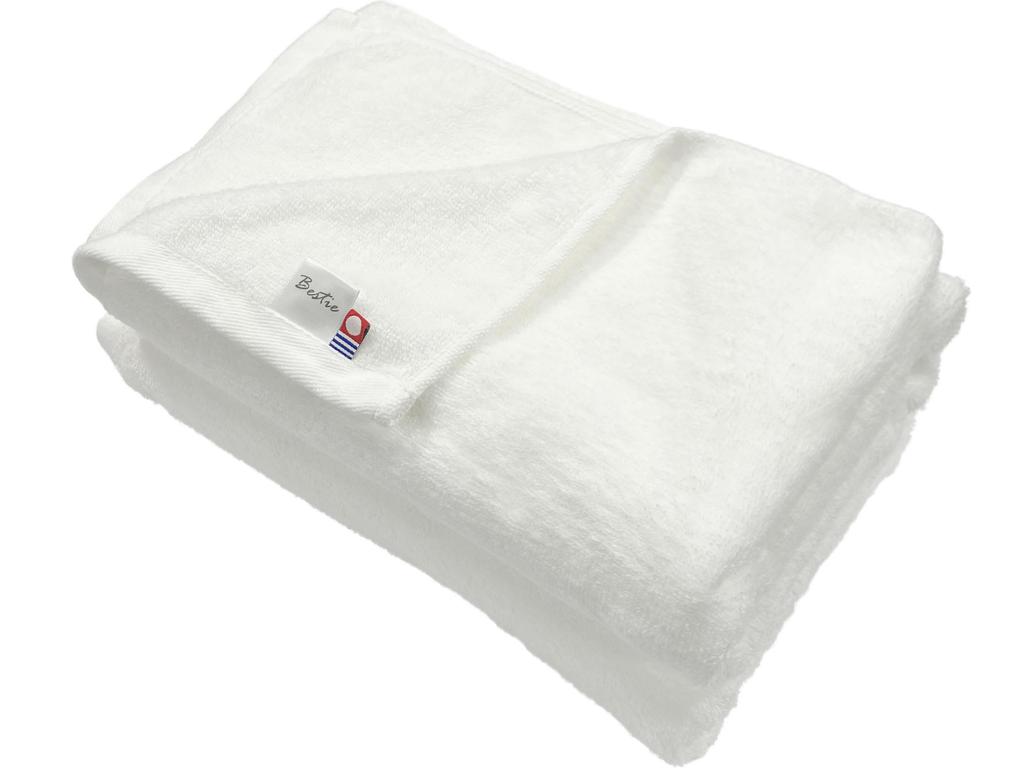 Bestie Imabari Certified Towel Bath Towel Set of 2 White Absorbent Quick Drying Lightweight Dry Room Made in Japan Cotton Dull Color 100%