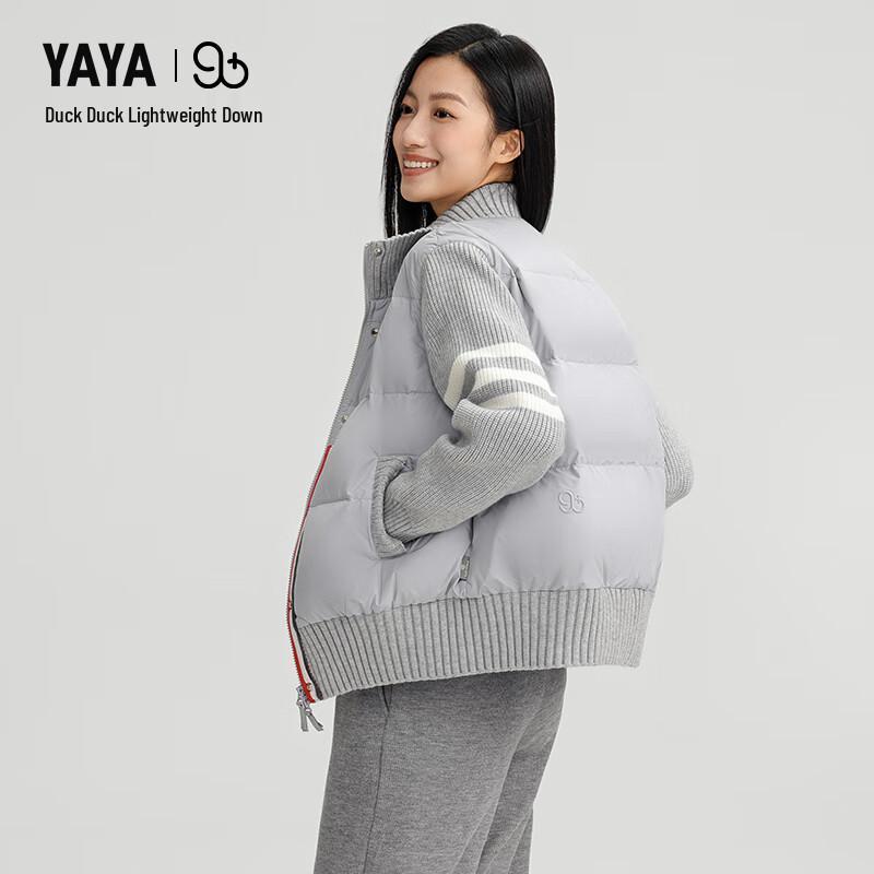 YAYA Women's Short Knitted High-Neck Down Jacket