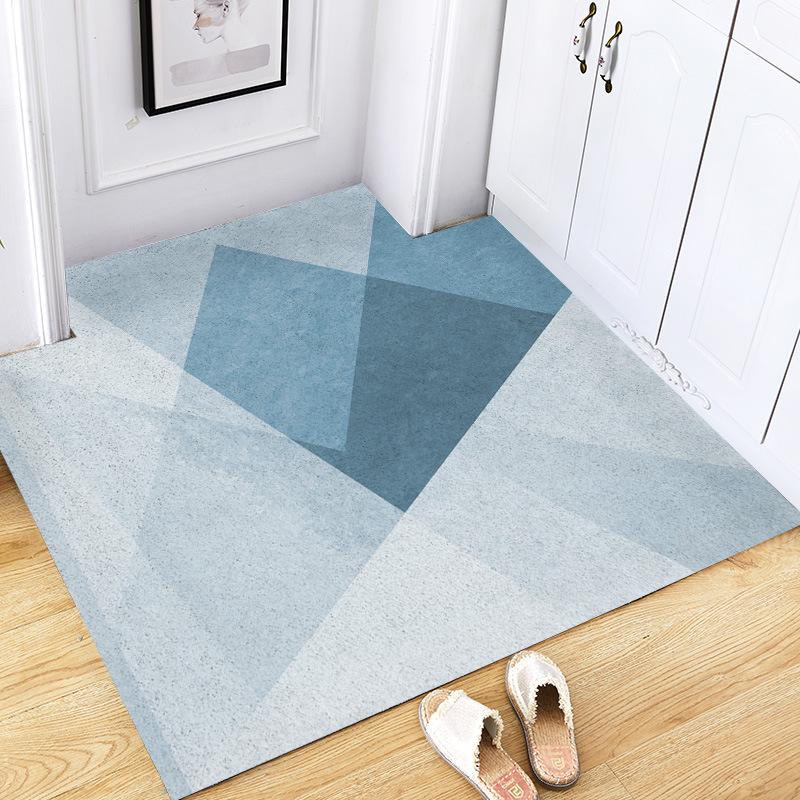 Nordic Stripe Door Mat Carpet Non-slip Mud Scraping Dust Removal Mat Carpet Living Room Indoor Silk Loop Cut Home Floor Doormats