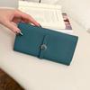 2026 New Women's Soft Cowhide Leather Clutch: Genuine Foldable Long Wallet with Large Capacity for Phone and Money Clip