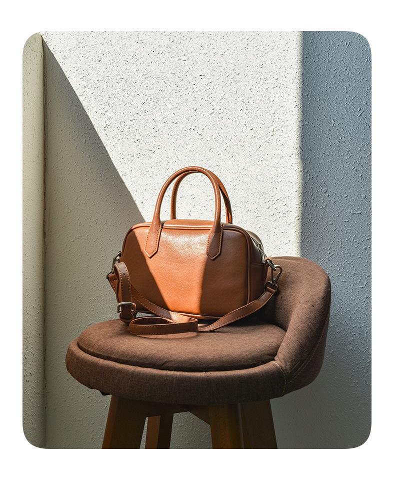 2025 Kadın Retro Bitkisel Tabaklanmış Deri El Çantası - Küçük Kare Günlük Omuz Çantası