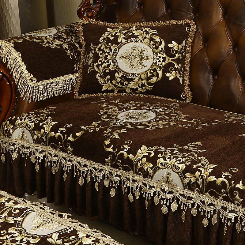 

Чехол для дивана из ткани шенилл, нескользящая подушка для дома, гостиной, европейский чехол для дивана, жаккардовая вышивка, чехол для дивана, защитный чехол 50x60