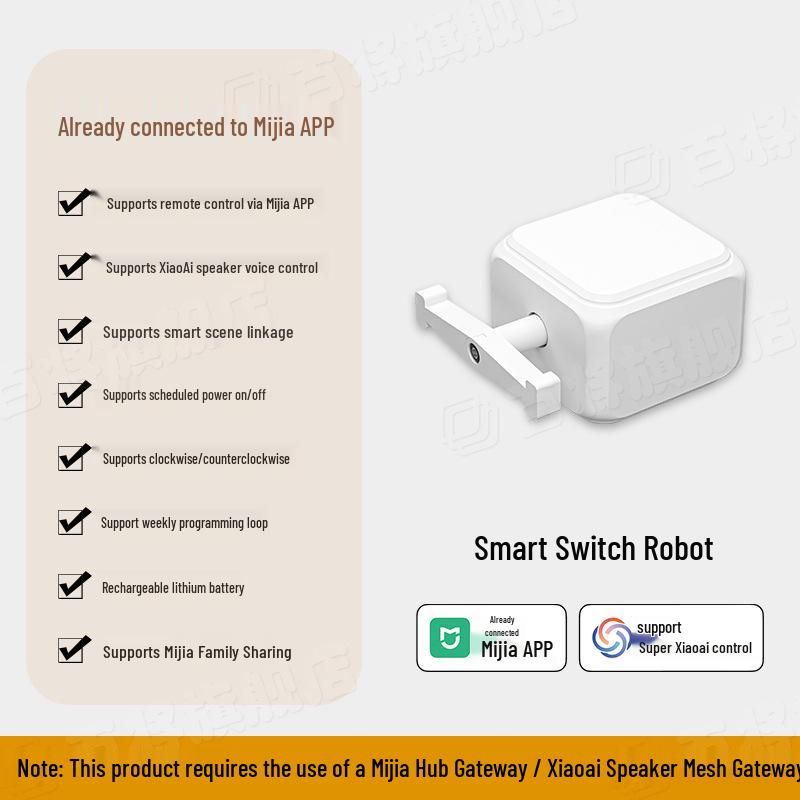 Mijia App-Compatible Smart Switch Finger Robot for Remote Light and Elevator Control