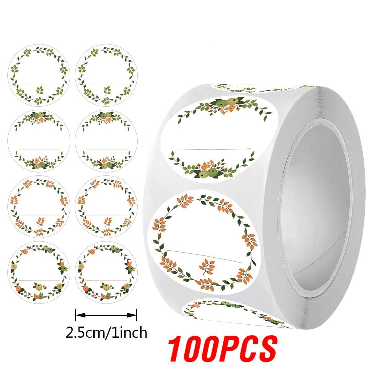 

100-500pcs Kraft Paper Flowers Thank You Label Stickers For Gift Card Package Party Wrapping Baking Small Business Stationery