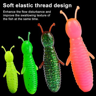 5 Adet 6CM/7G Yumuşak Solucan Yem Yavaş Batan Tuzlu Simli Biyonik Yem Renkli PVC Yapay Yem Tuzlu Su Tatlı Su Yılanbaş Balıkçılık Aksesuarları
