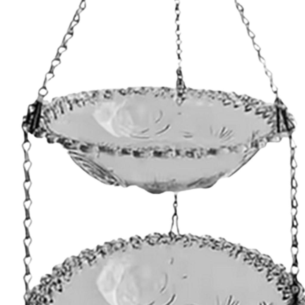 Bird Feeder for Garden, Hanging Bath Ornament, Double Layer Feeder, Garden Bath,
