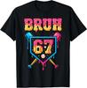 Bruh Baseball Ice Cream Drip Number 67 Player 67th Birthday T-Shirt