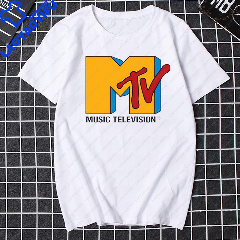 Men Clothing Retro T Shirt Vintage Rock Hip Hop Tv T Shirt Summer Unisex Casual Tshirt Mtv Music Television Graphic Tshirts Tees