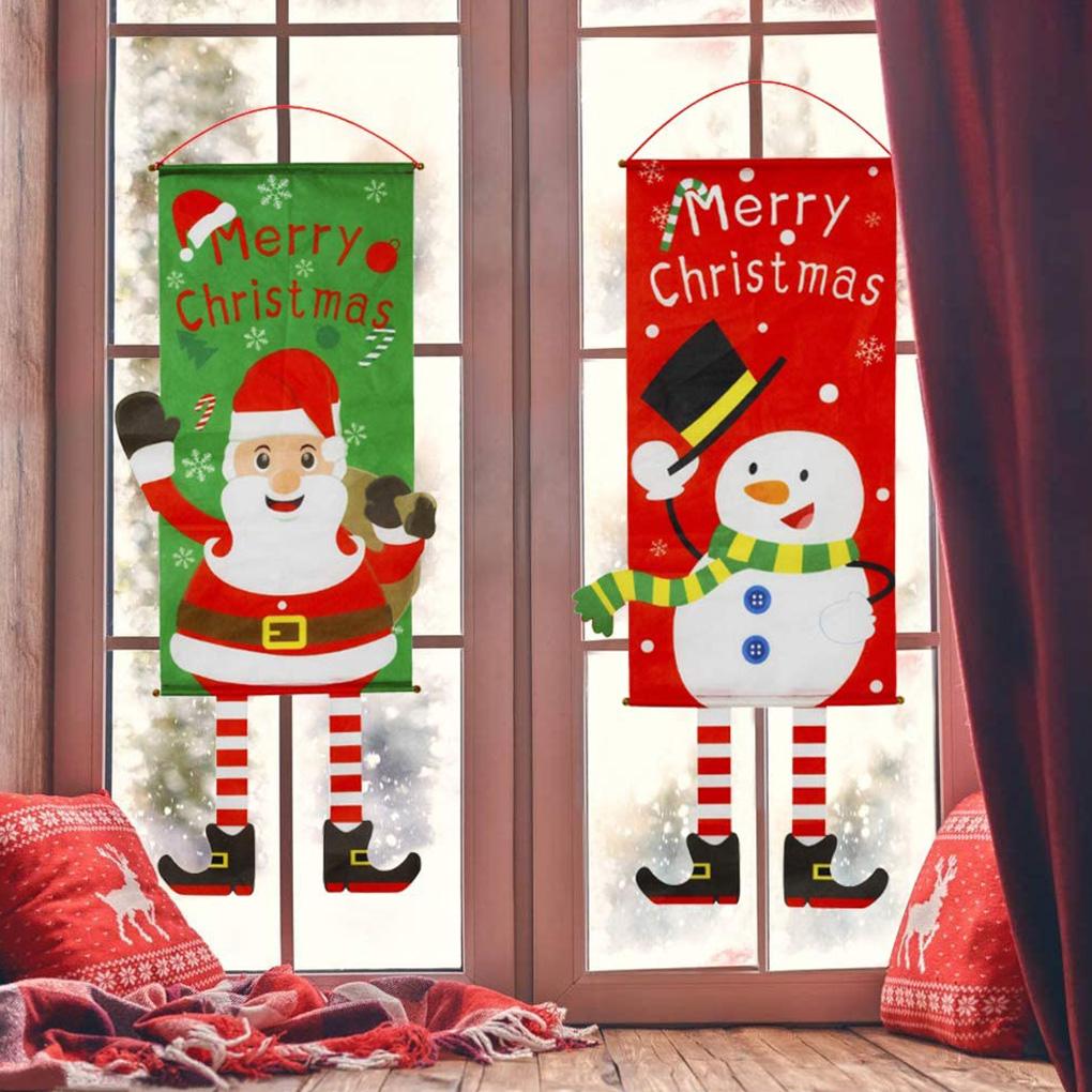 Christmas Window Sign Christmas Window Polyester Decorative for Shop Bar Hotel