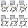 Day and Night - Day and Night Folding Garden Chairs 6 Units Cushions Solid Acacia Wood