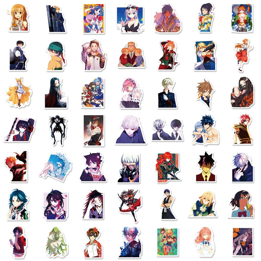 200 Anime Mix and Match Stickers, Suitcase Helmet Car Stickers, Cartoon Graffiti Stickers