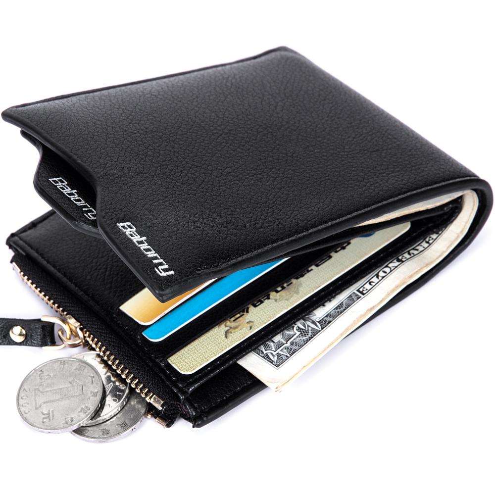 Portafoglio Uomo In Pelle PU Con Portamonete Cerniera - Bifold 11 Scomparti Carte, Nero/Marrone