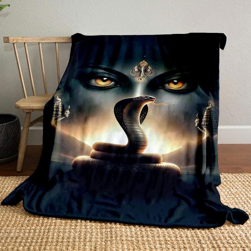 

Hindu Goddess Cobra Blanket bedroom Blanket for Livingroom Couch lunch break Soft throw for Friend s festival Gift 80cm x 120cm