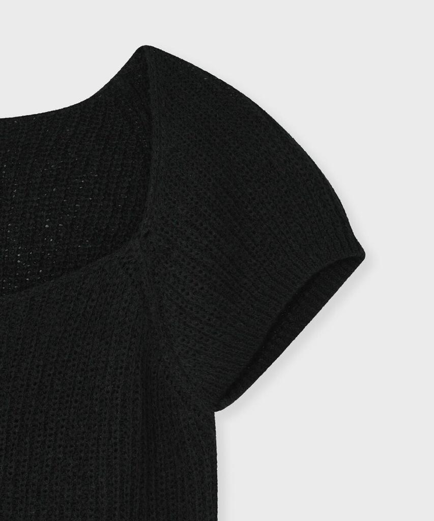 FALLETT Square Neck Tie Knit Black